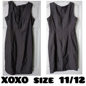 Women pinstripe career work dress gray black 11/12